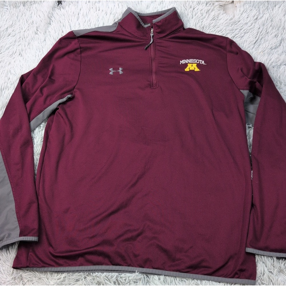 Minnesota Golden Gophers Shirt Mens XL Maroon Half Zip Athletic University